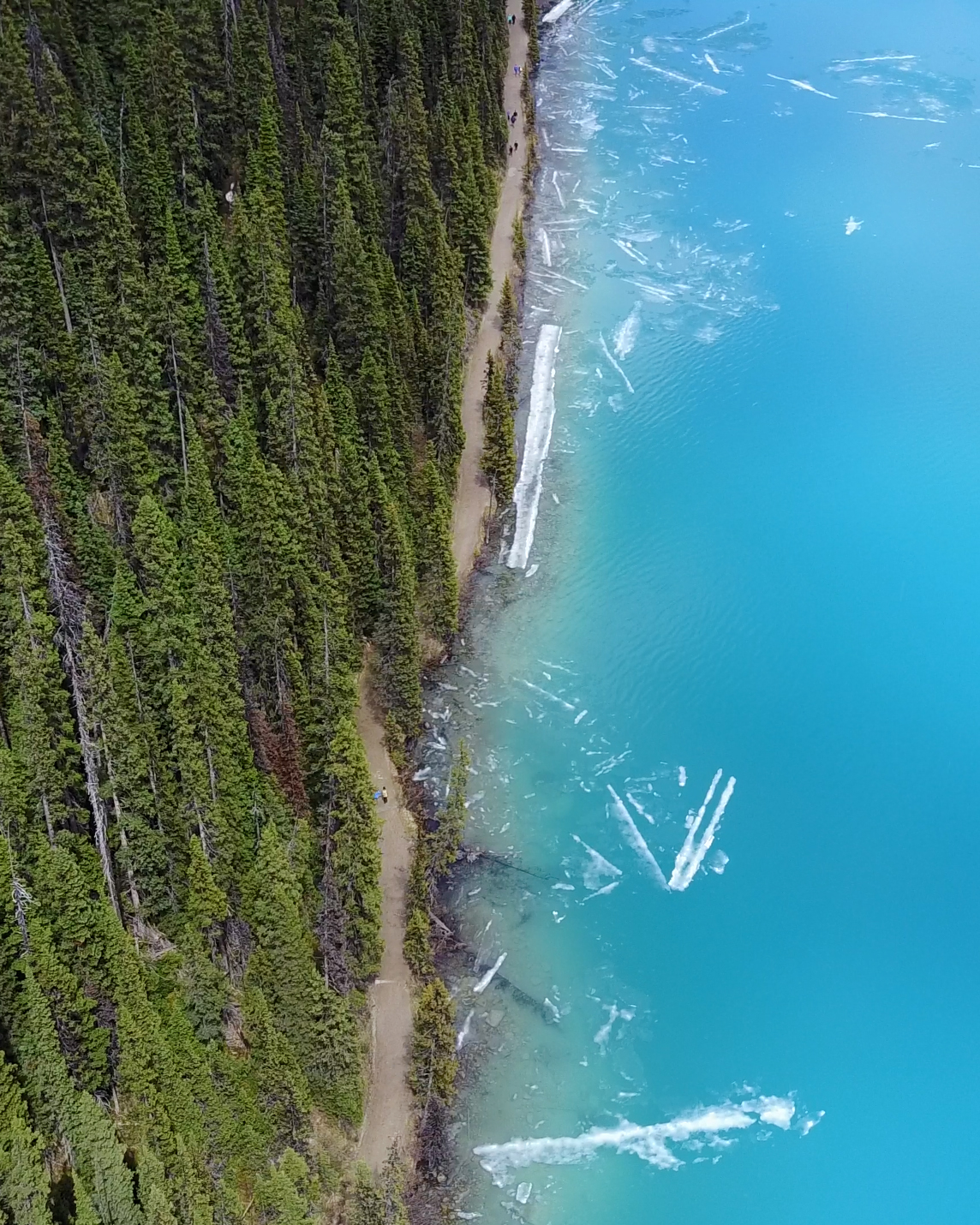 Drone shot over Lake Louise